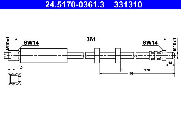 Brake Hose ATE 24.5170-0361.3