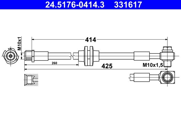 Brake Hose ATE 24.5176-0414.3