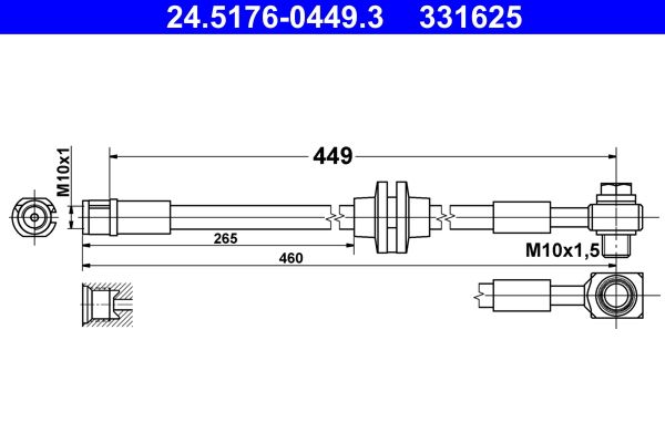 Brake Hose ATE 24.5176-0449.3