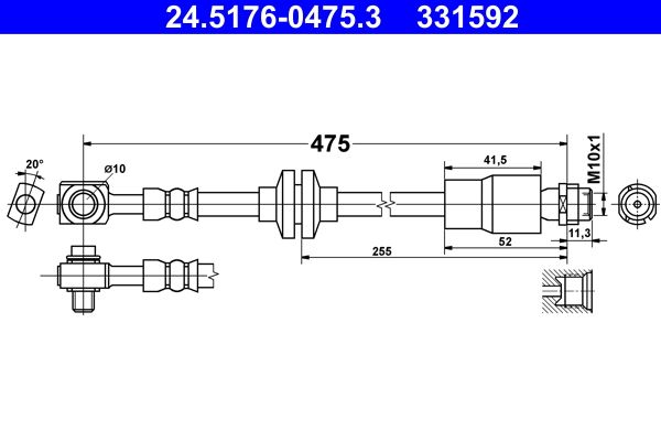 Brake Hose ATE 24.5176-0475.3