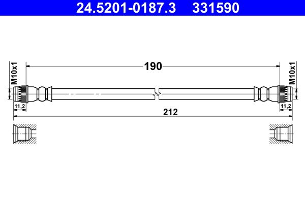 Brake Hose ATE 24.5201-0187.3