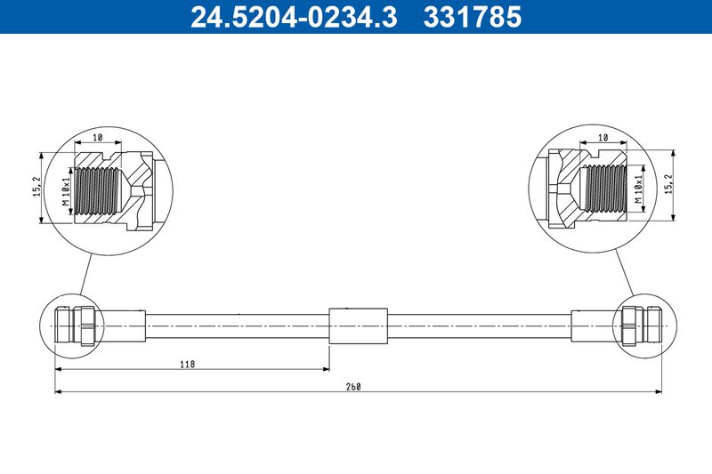 Brake Hose ATE 24.5204-0234.3