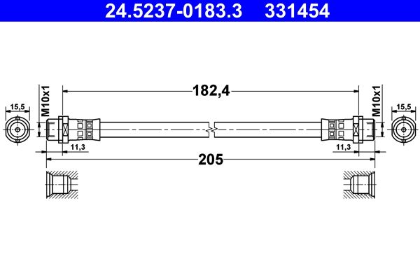 Гальмівний шланг ATE 24.5237-0183.3