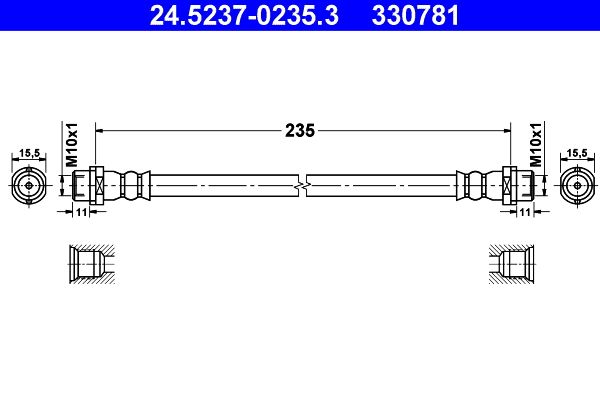 Brake Hose ATE 24.5237-0235.3