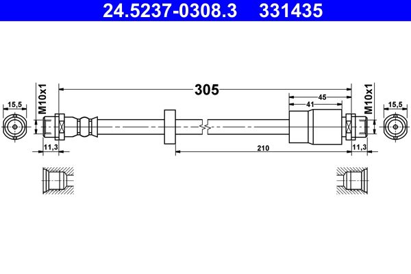 Brake Hose ATE 24.5237-0308.3