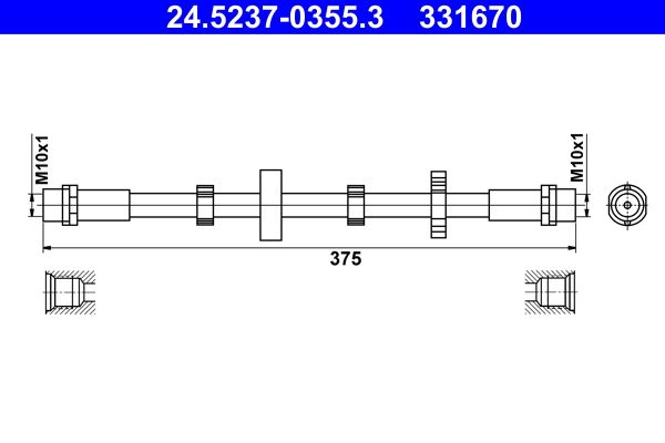Гальмівний шланг ATE 24.5237-0355.3
