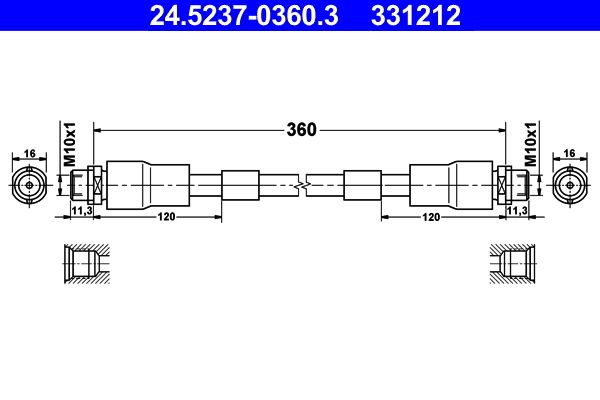 Brake Hose ATE 24.5237-0360.3