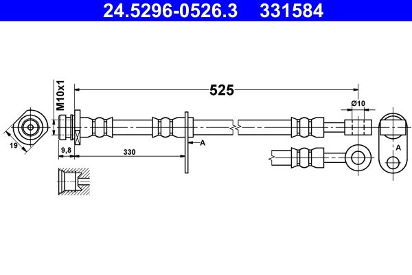 Brake Hose ATE 24.5296-0526.3