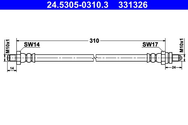 Brake Hose ATE 24.5305-0310.3