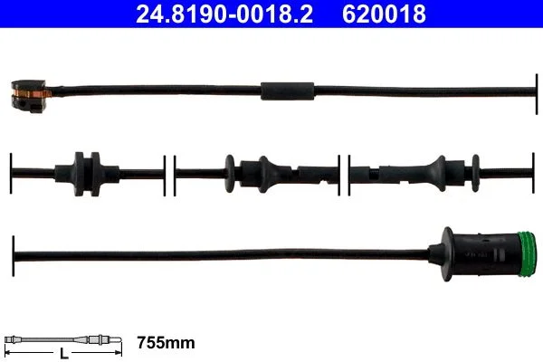 Įspėjimo kontaktas, stabdžių trinkelių susidėvėjimas ATE 24.8190-0018.2