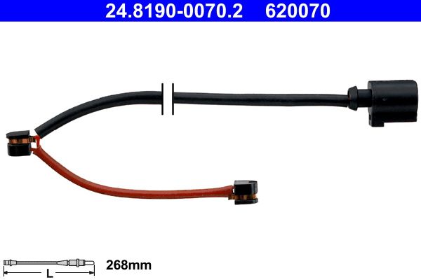 Warning Contact, brake pad wear ATE 24.8190-0070.2