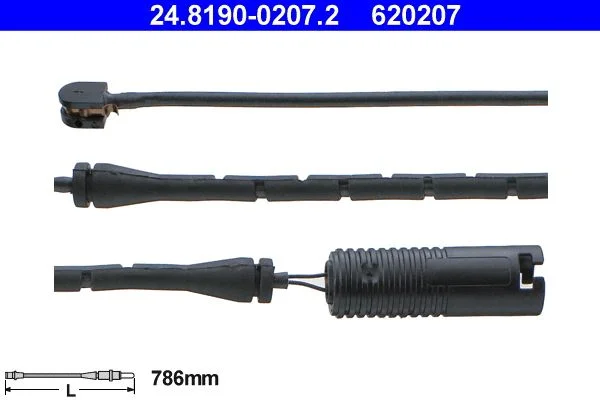 Įspėjimo kontaktas, stabdžių trinkelių susidėvėjimas ATE 24.8190-0207.2