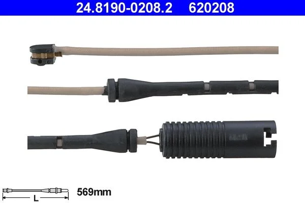Įspėjimo kontaktas, stabdžių trinkelių susidėvėjimas ATE 24.8190-0208.2