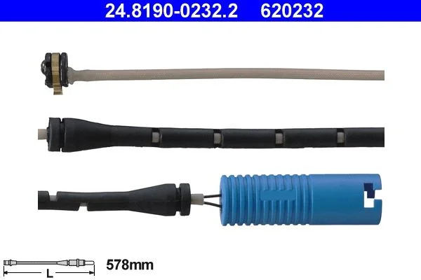 Įspėjimo kontaktas, stabdžių trinkelių susidėvėjimas ATE 24.8190-0232.2
