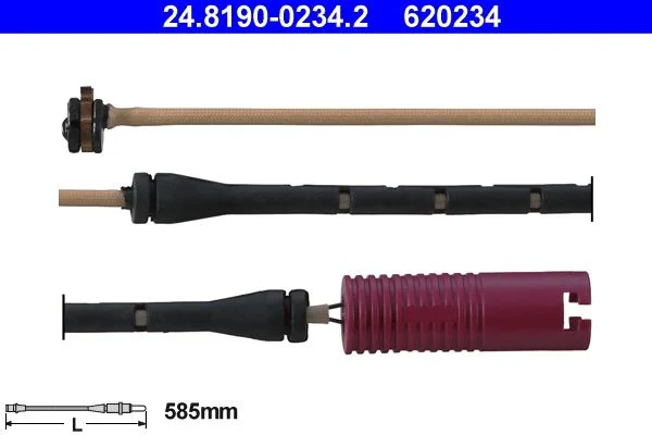 Įspėjimo kontaktas, stabdžių trinkelių susidėvėjimas ATE 24.8190-0234.2