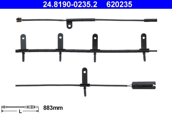 Warning Contact, brake pad wear ATE 24.8190-0235.2