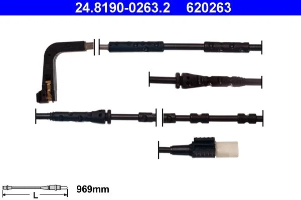 Įspėjimo kontaktas, stabdžių trinkelių susidėvėjimas ATE 24.8190-0263.2