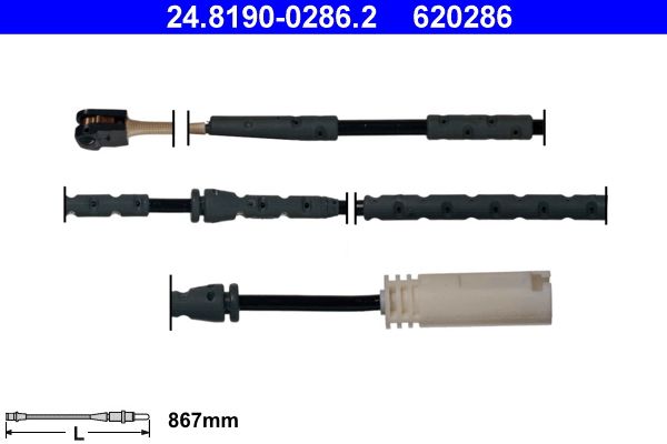 Warning Contact, brake pad wear ATE 24.8190-0286.2