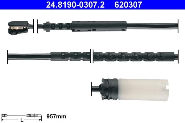 Įspėjimo kontaktas, stabdžių trinkelių susidėvėjimas ATE 24.8190-0307.2