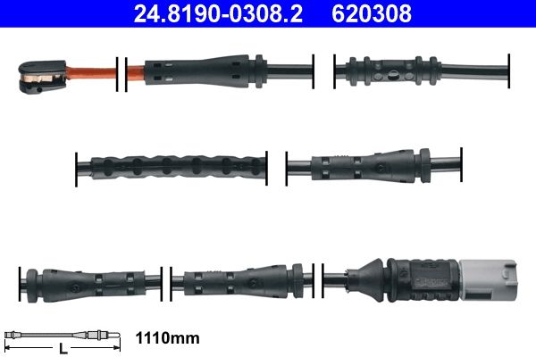 Įspėjimo kontaktas, stabdžių trinkelių susidėvėjimas ATE 24.8190-0308.2