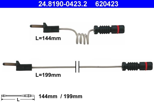 Warning Contact, brake pad wear ATE 24.8190-0423.2