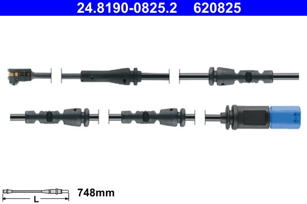 Warning Contact, brake pad wear ATE 24.8190-0825.2