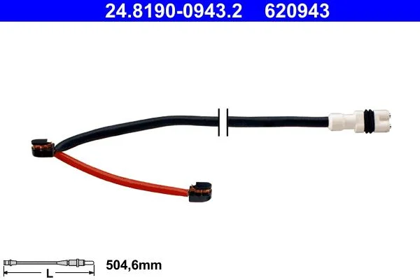 Įspėjimo kontaktas, stabdžių trinkelių susidėvėjimas ATE 24.8190-0943.2