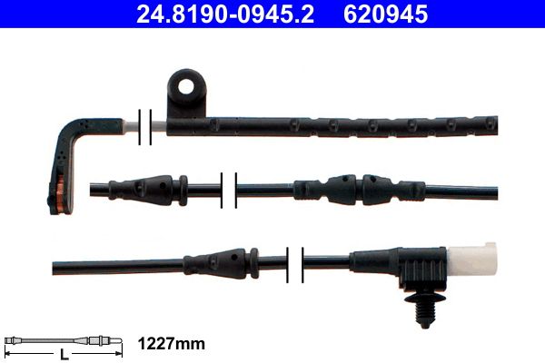 Įspėjimo kontaktas, stabdžių trinkelių susidėvėjimas ATE 24.8190-0945.2