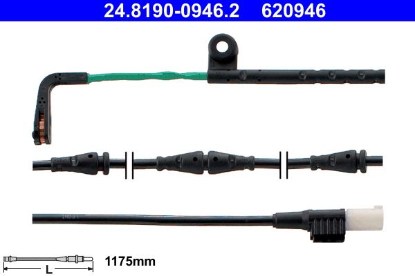 Warning Contact, brake pad wear ATE 24.8190-0946.2