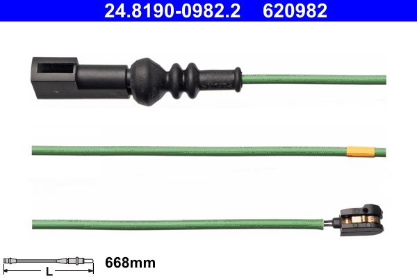 Warning Contact, brake pad wear ATE 24.8190-0982.2