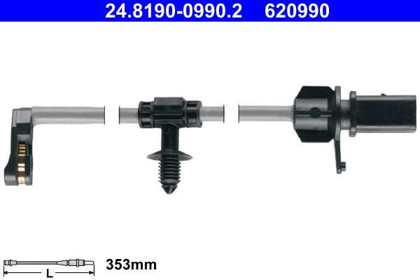 Конт. попер. сигналу, знос гальм. накл. ATE 24.8190-0990.2