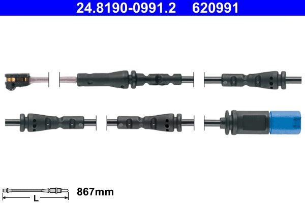 Конт. попер. сигналу, знос гальм. накл. ATE 24.8190-0991.2