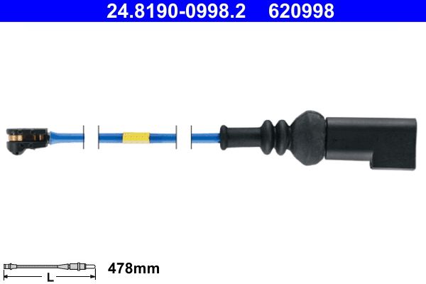 Конт. попер. сигналу, знос гальм. накл. ATE 24.8190-0998.2