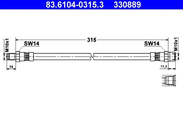 Stabdžių žarnelė ATE 83.6104-0315.3