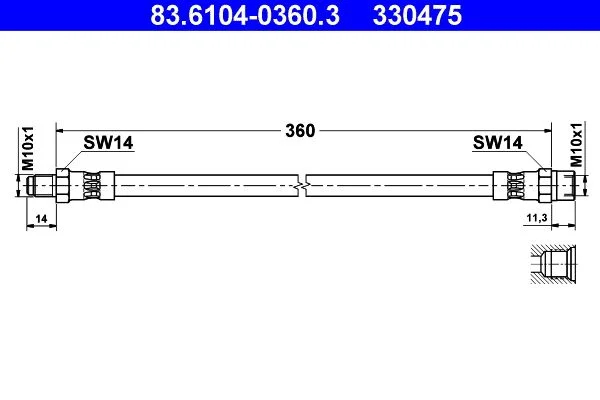 Stabdžių žarnelė ATE 83.6104-0360.3
