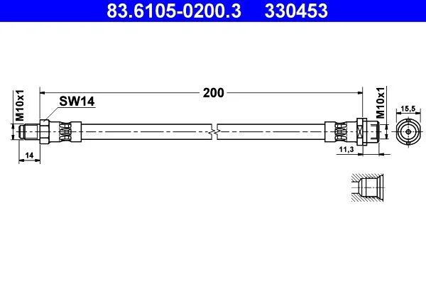 Stabdžių žarnelė ATE 83.6105-0200.3