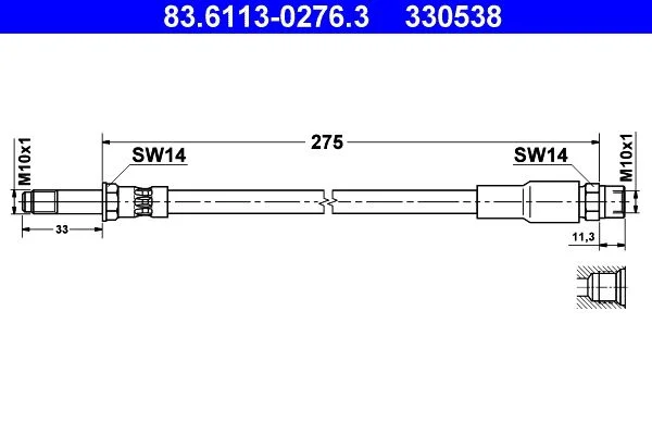 Stabdžių žarnelė ATE 83.6113-0276.3