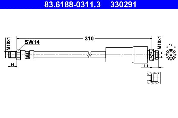 Brake Hose ATE 83.6188-0311.3