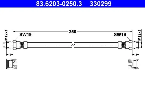 Stabdžių žarnelė ATE 83.6203-0250.3