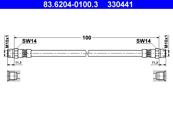 Stabdžių žarnelė ATE 83.6204-0100.3