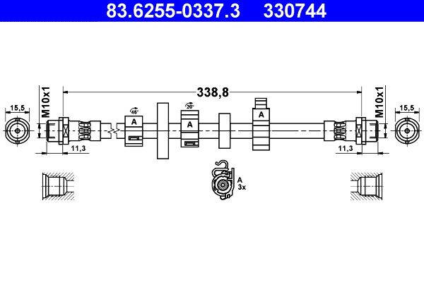 Brake Hose ATE 83.6255-0337.3