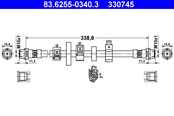 Brake Hose ATE 83.6255-0340.3