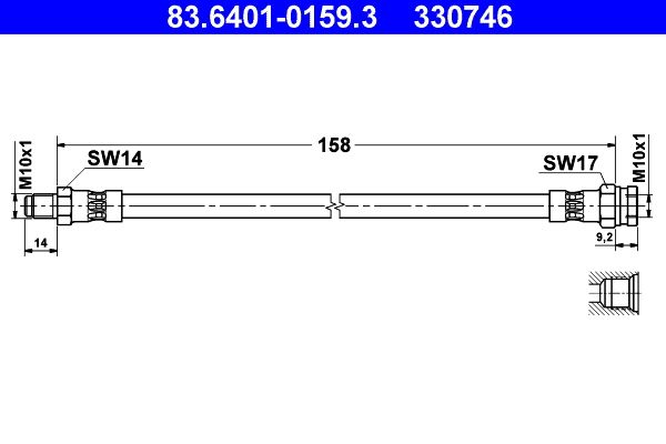 Гальмівний шланг ATE 83.6401-0159.3