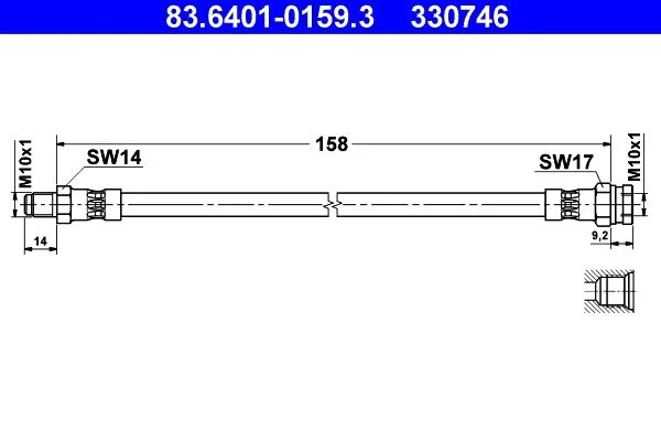 Stabdžių žarnelė ATE 83.6401-0159.3