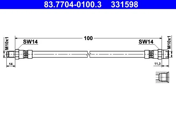 Stabdžių žarnelė ATE 83.7704-0100.3