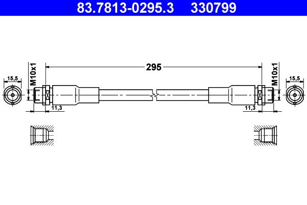 Brake Hose ATE 83.7813-0295.3