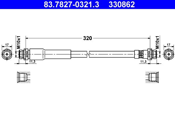 Brake Hose ATE 83.7827-0321.3