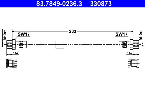 Brake Hose ATE 83.7849-0236.3