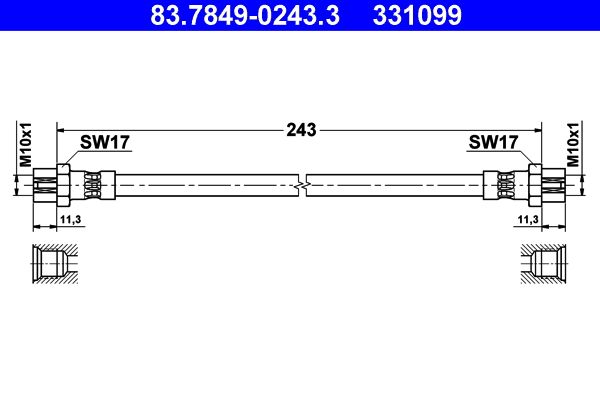 Brake Hose ATE 83.7849-0243.3