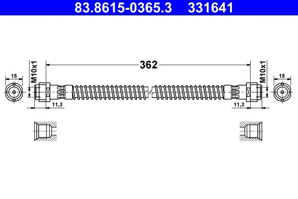 Stabdžių žarnelė ATE 83.8615-0365.3